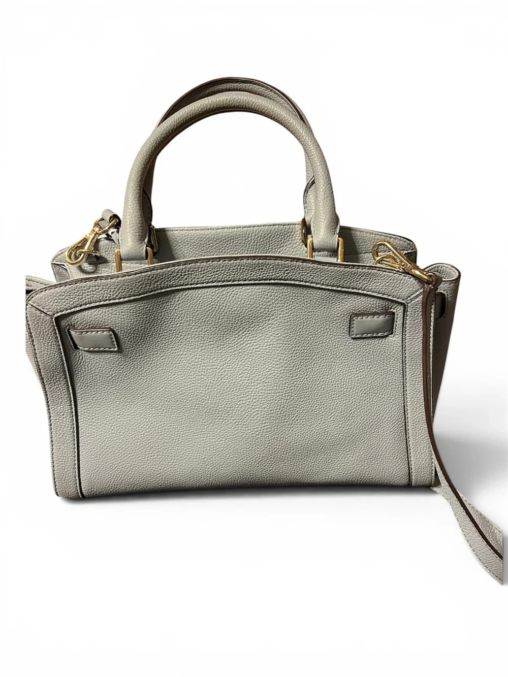 MICHAEL KORS HAMILTON SATCHEL IN LIGHT BLUE PEBBLED LEATHER